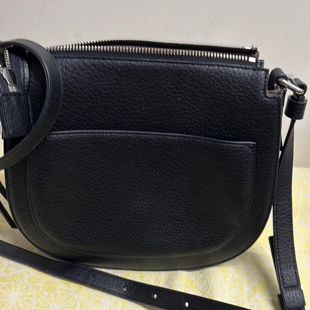 Allsaints Elegant Black Leather Crossbody Bag